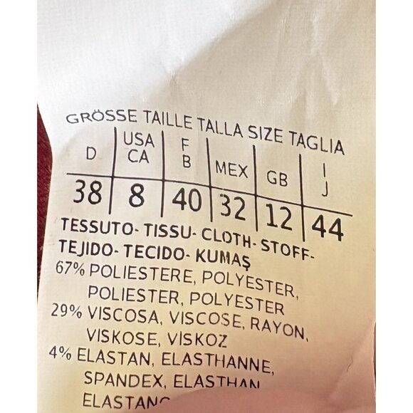 Marella by Max Mara Red Ponte Sheath Dress Size 8 Made In Italy - Picture 6 of 6